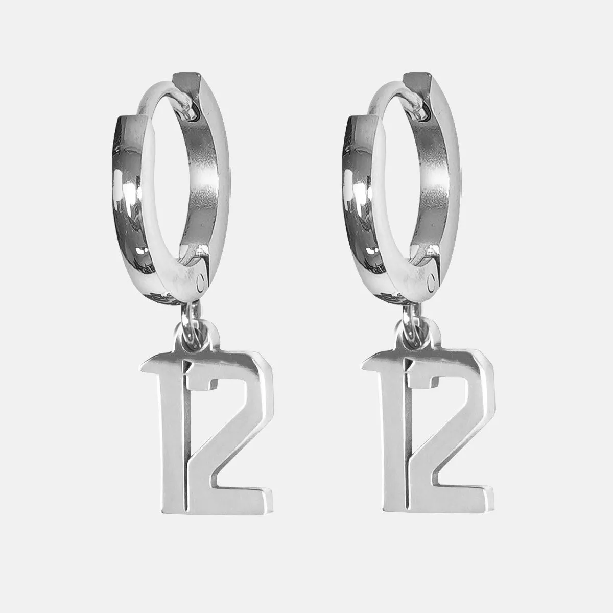 12 Number Earring - Stainless Steel