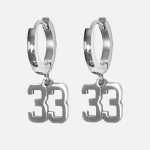 33 Number Earring - Stainless Steel