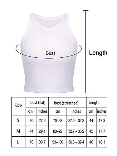 4 Pieces Basic Crop Tank Tops Women Sleeveless Racerback Crop Tops Sport Crop Tops for Lady Girls Daily Wearing (Black, Dark Grey, Navy Blue, White, Small, Numeric_1)