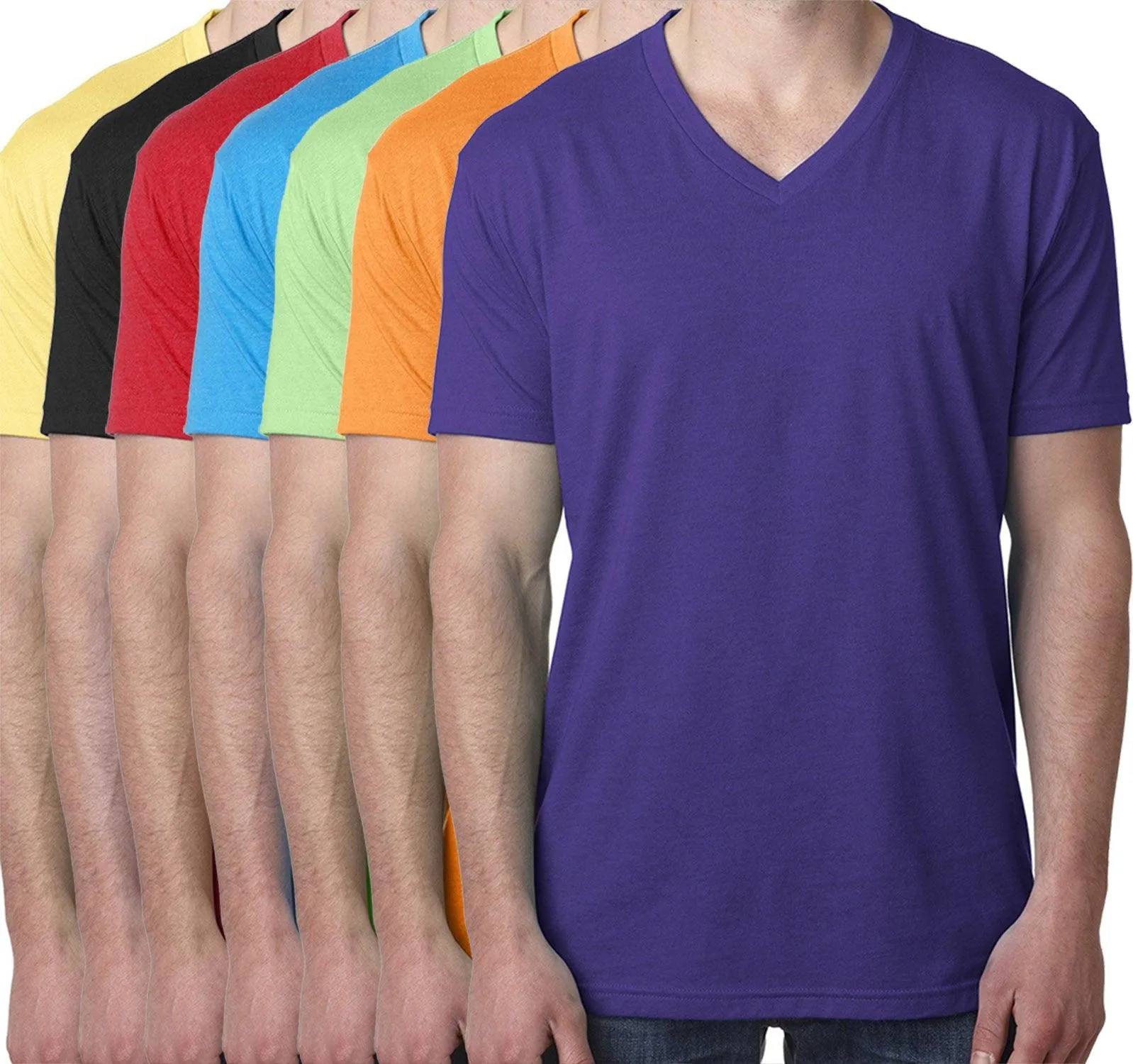 672V Comfort Men's V Neck Tee Shirt