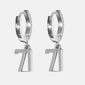 71 Number Earring - Stainless Steel