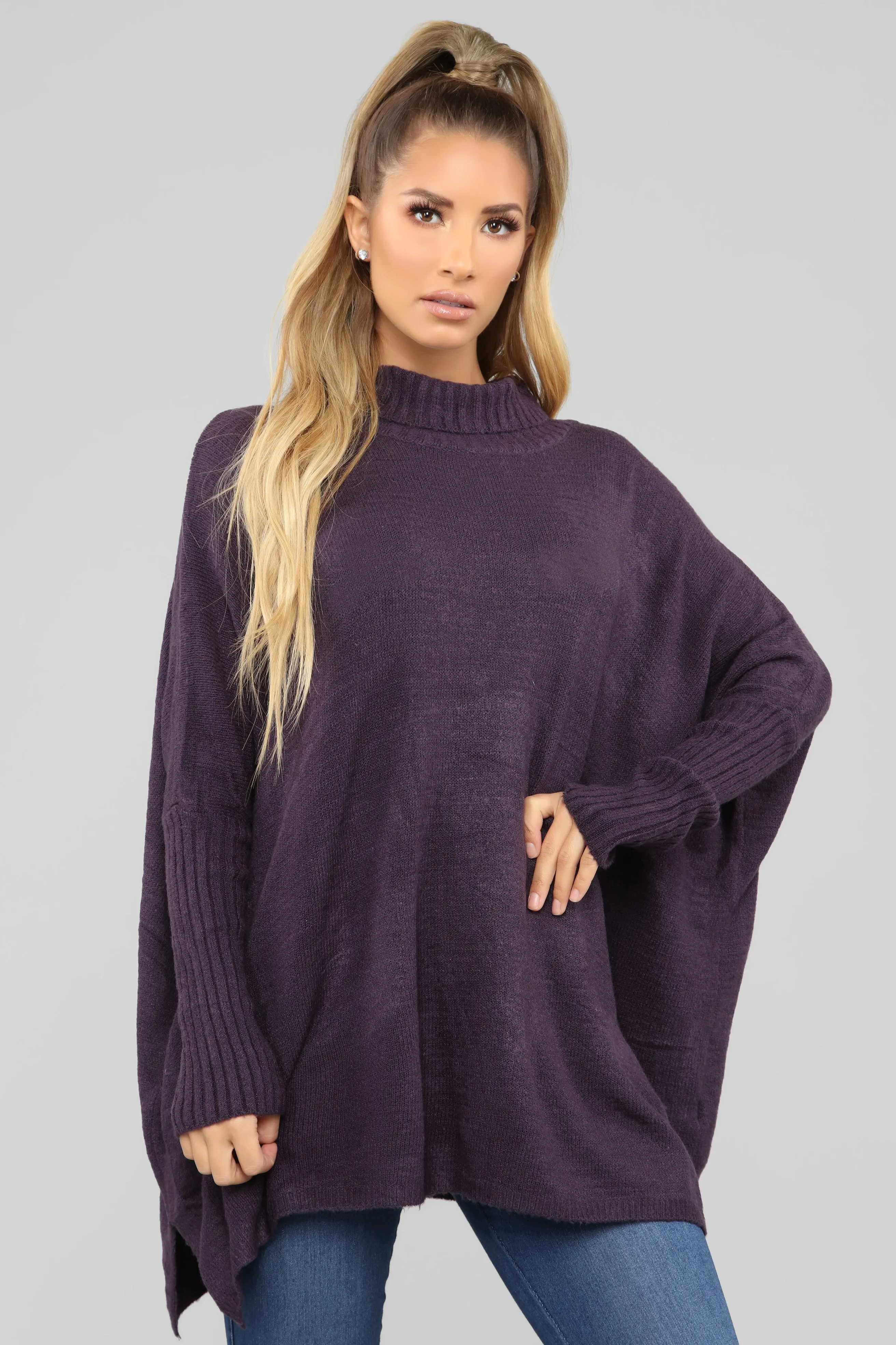 Abby Turtleneck Sweater - Plum