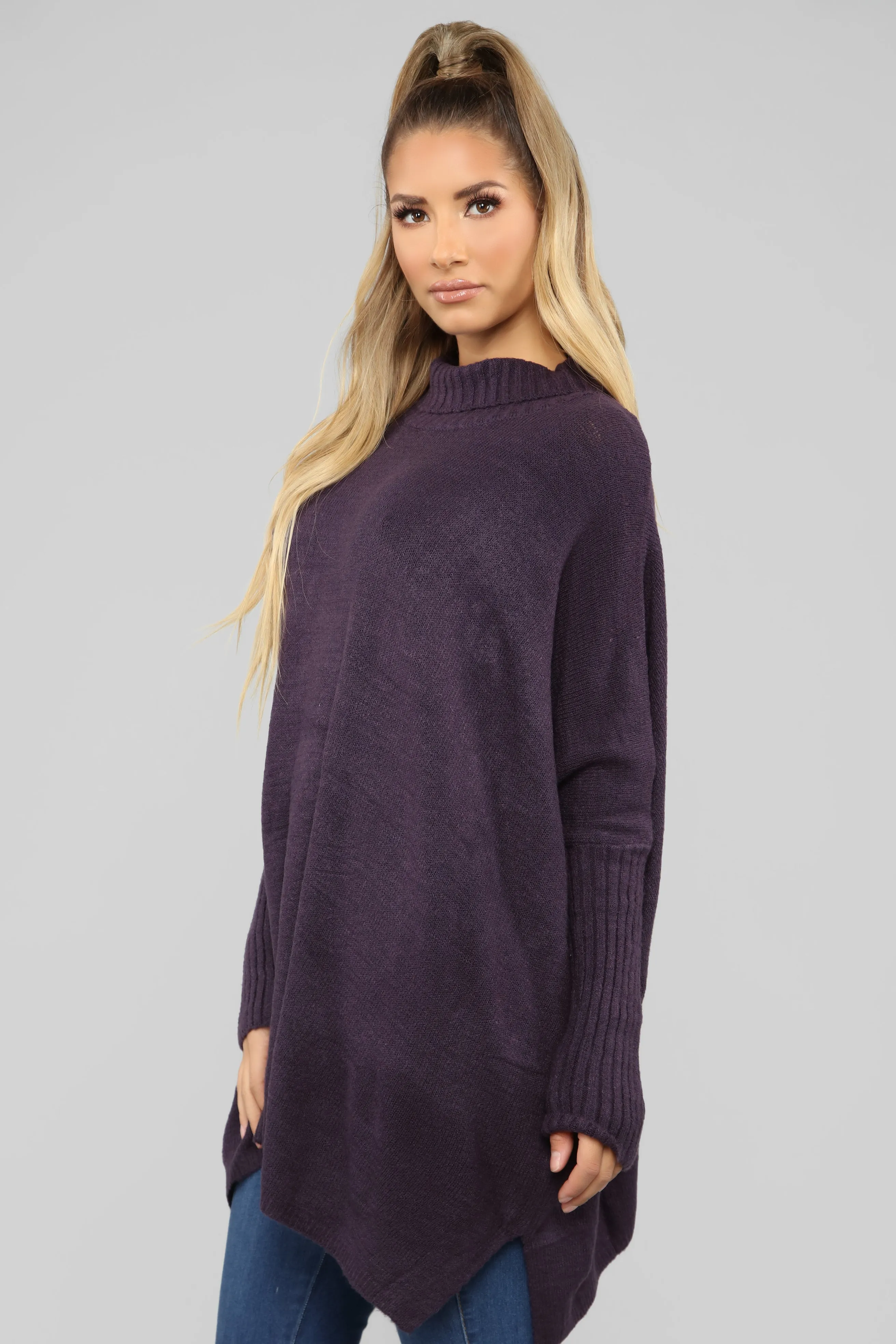 Abby Turtleneck Sweater - Plum