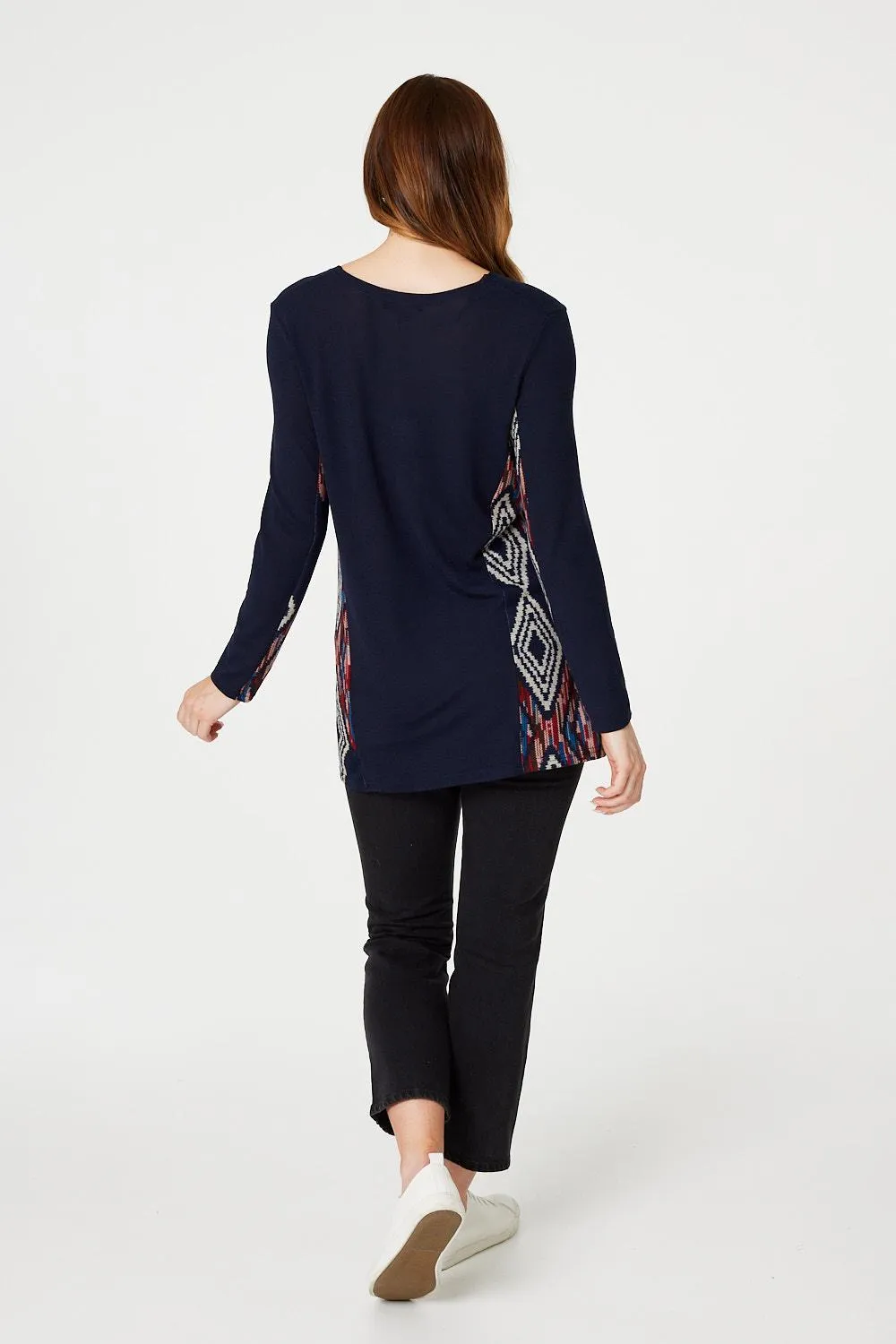 Aztec Panel Print Tunic Top