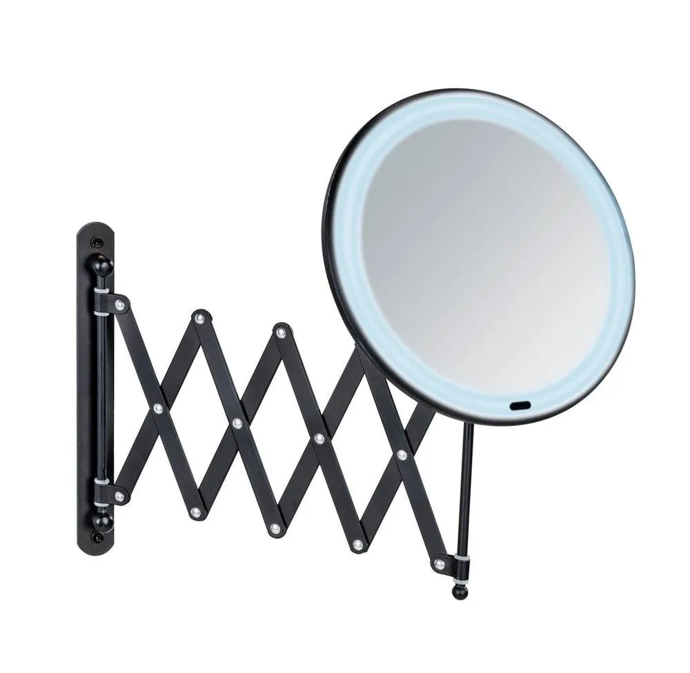 Barona 5x LED Wall Mounted Makeup Mirror Matte Black