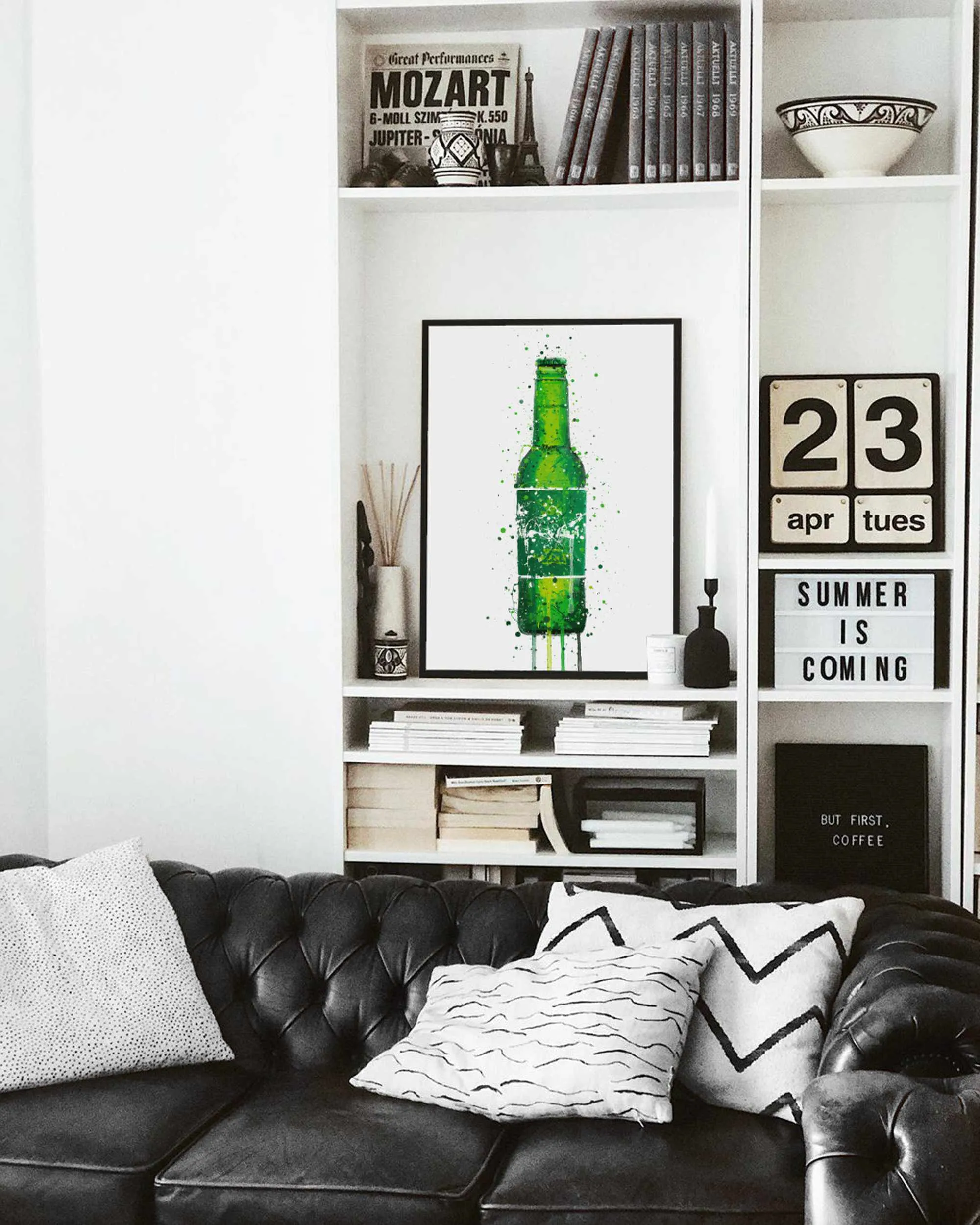 Beer Bottle Wall Art Print 'Danish Green'