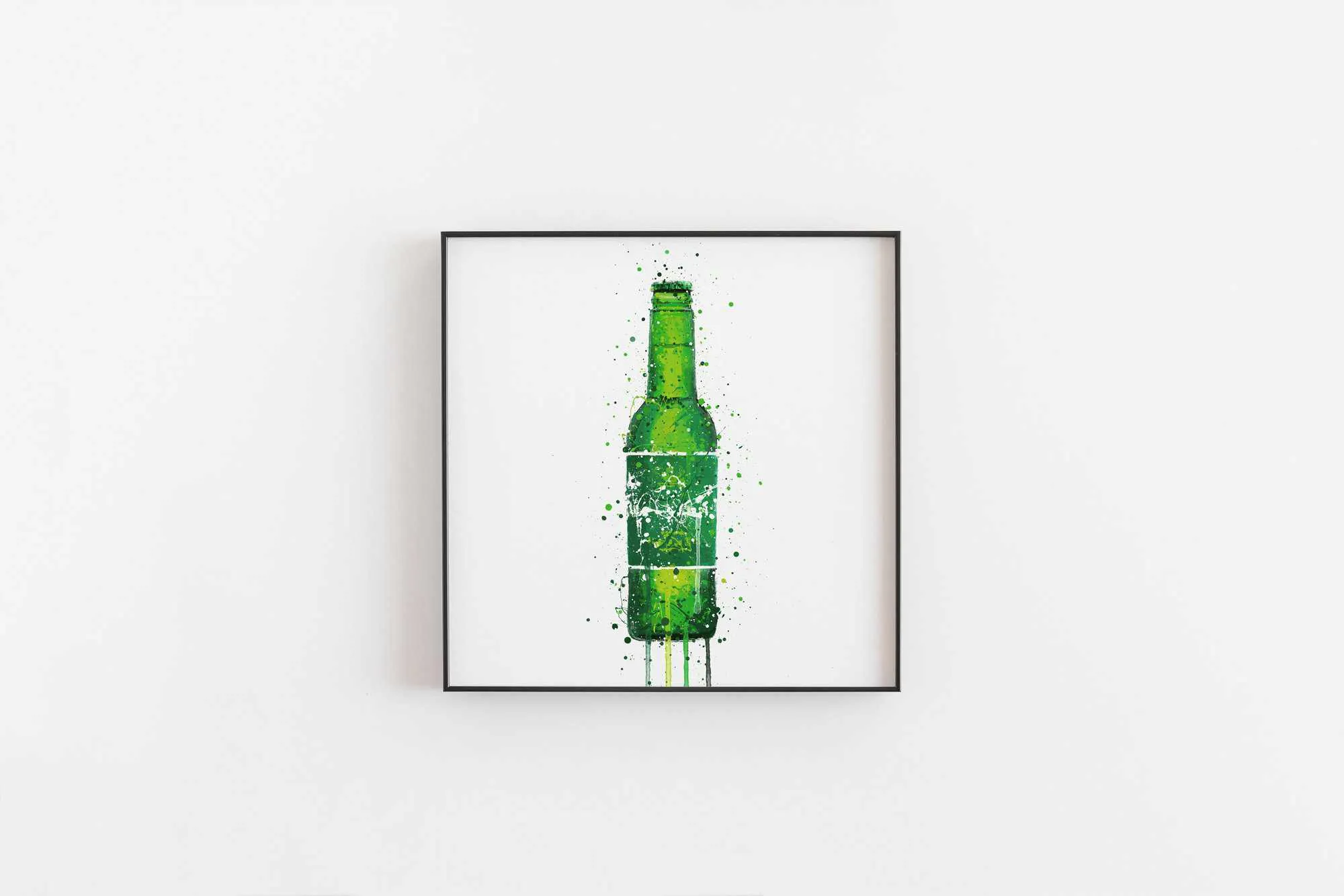 Beer Bottle Wall Art Print 'Danish Green'