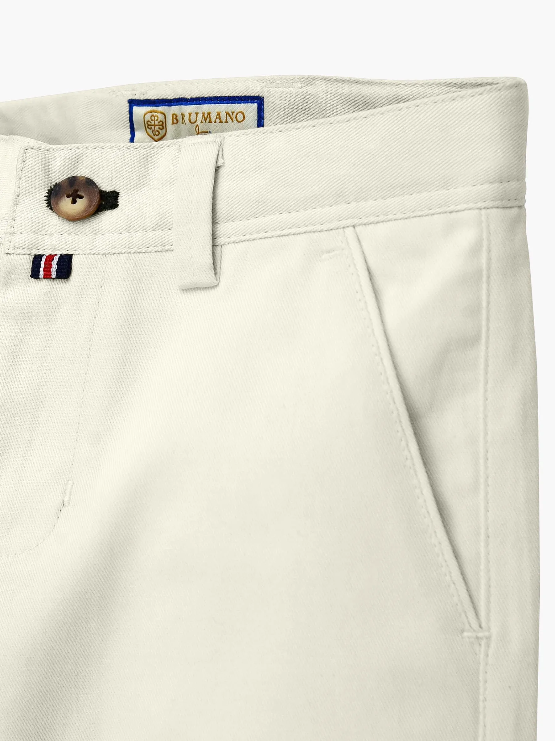 Beige Twill Casual Trouser