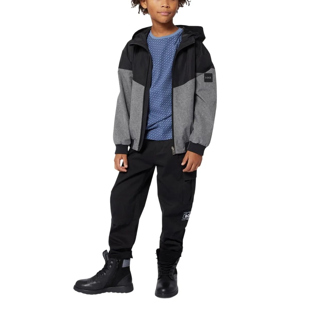 BOSS Kids Logo Patch Cargo Trousers