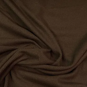 Brown Cotton Waffle Thermal Fabric