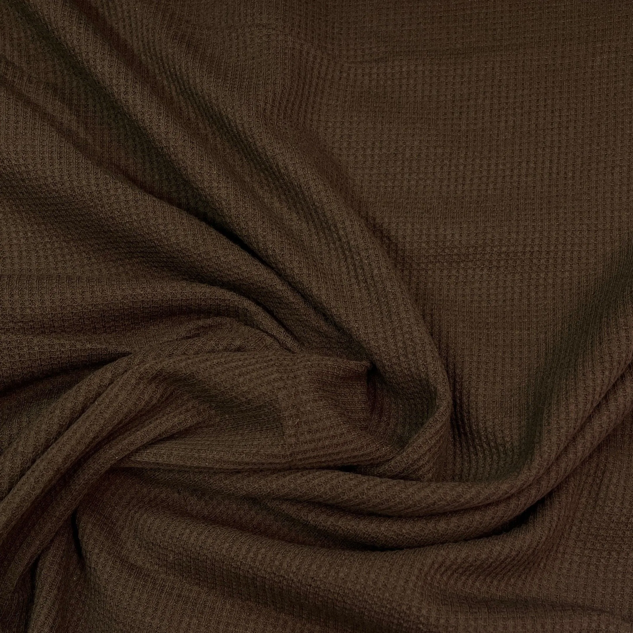 Brown Cotton Waffle Thermal Fabric