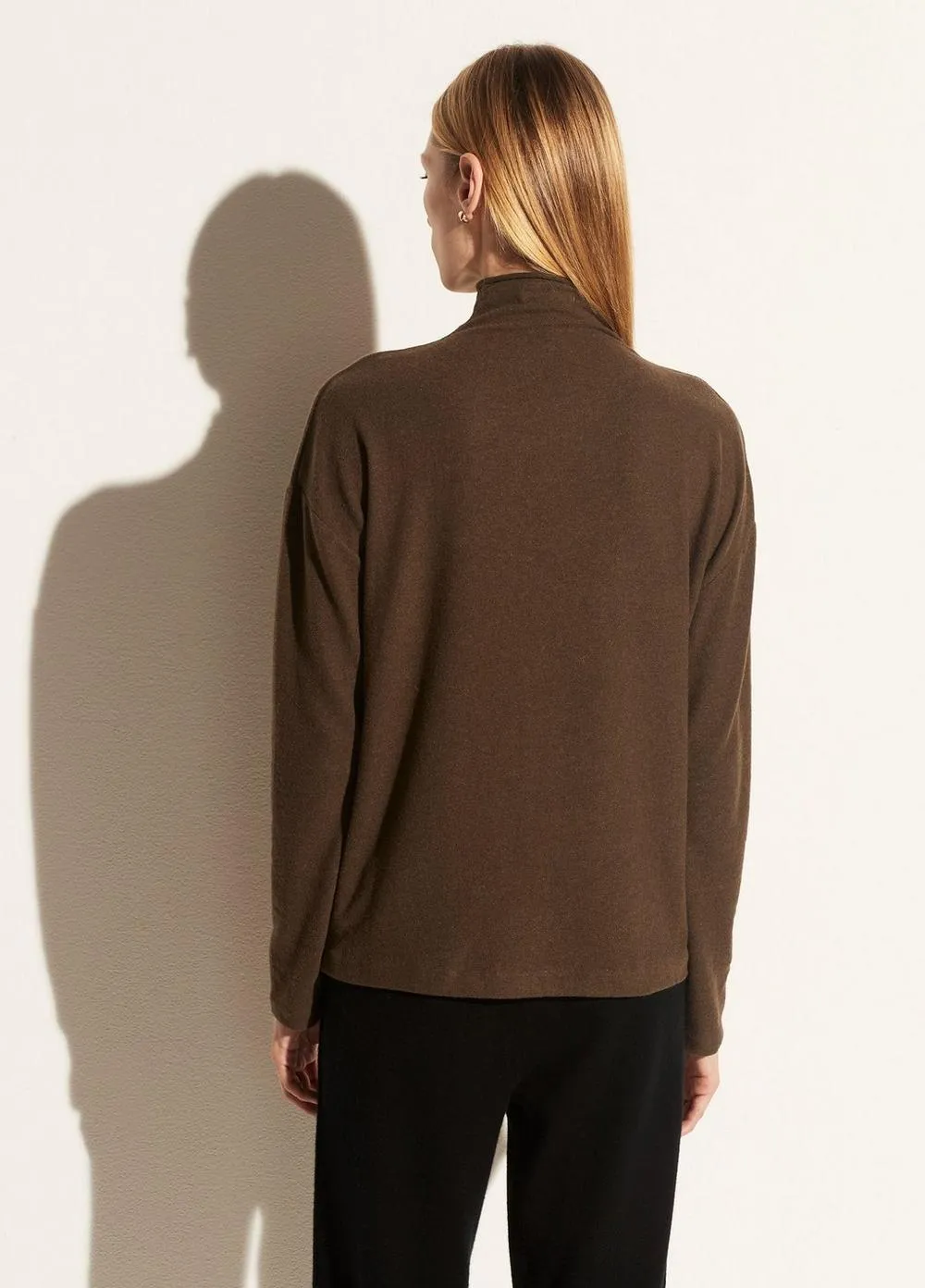 Brushed Funnel Neck Long Sleeve - Heather Dark Pine