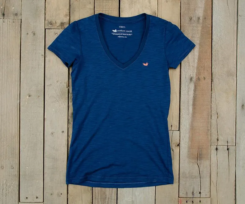 Caroline V-Neck Tee - Slub