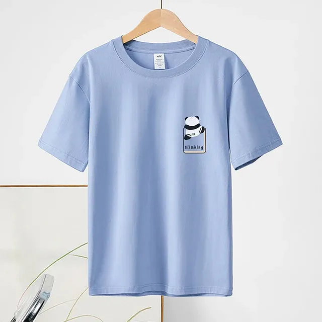 Cartoon Panda Soft Cotton Polyester T-Shirt