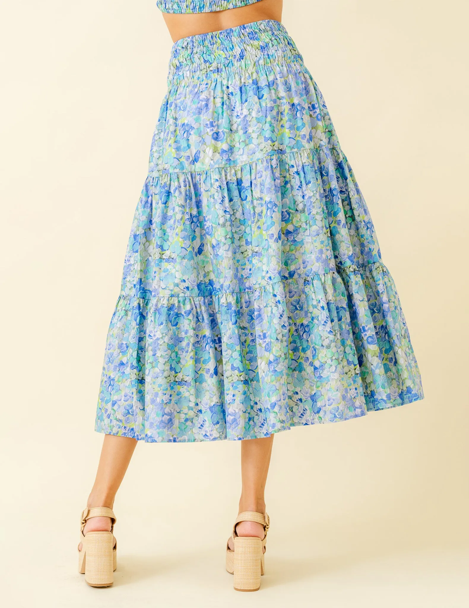 Cassidy Smocked Floral Tiered Skirt