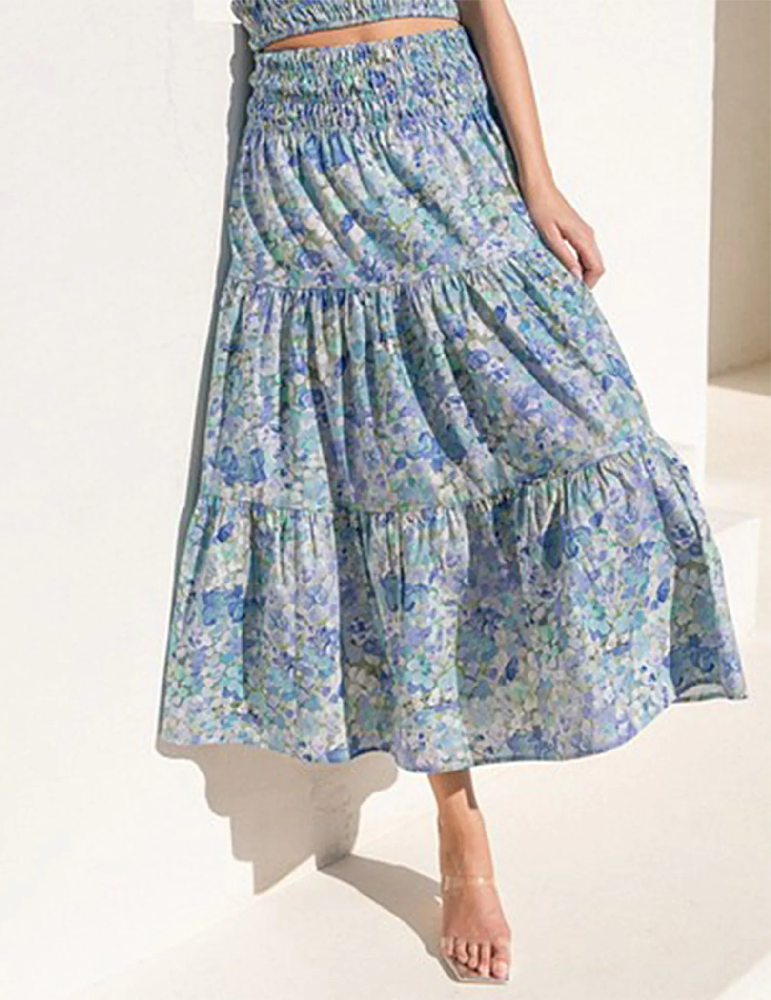 Cassidy Smocked Floral Tiered Skirt