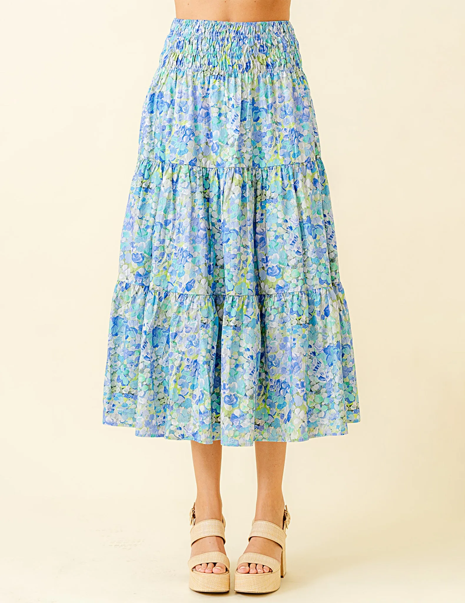 Cassidy Smocked Floral Tiered Skirt