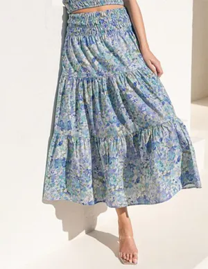 Cassidy Smocked Floral Tiered Skirt