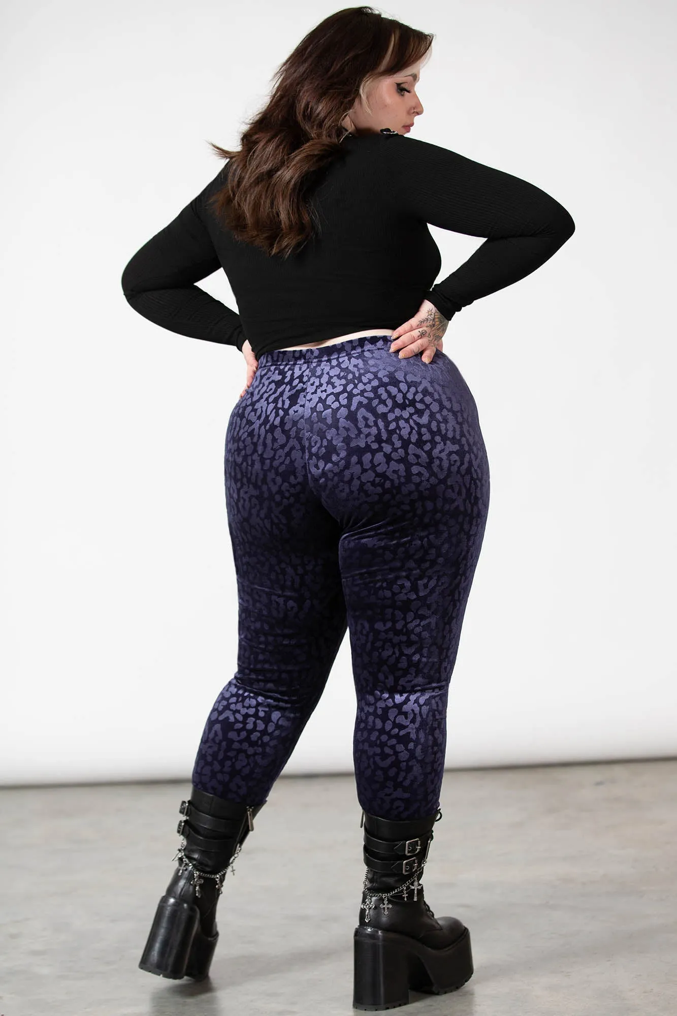 Caturday Leggings [PLUM]