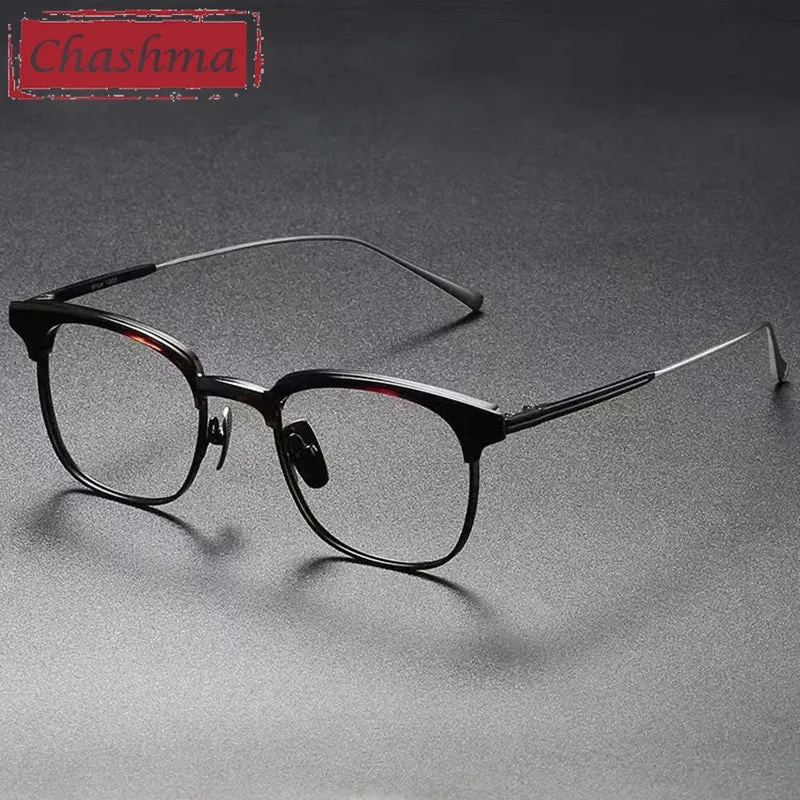 Chashma Unisex Full Rim Square Acetate Titanium Eyeglasses 2147