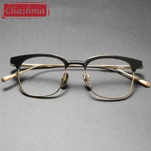 Chashma Unisex Full Rim Square Acetate Titanium Eyeglasses 2147