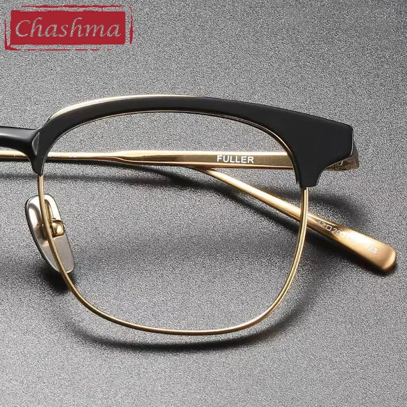 Chashma Unisex Full Rim Square Acetate Titanium Eyeglasses 2147