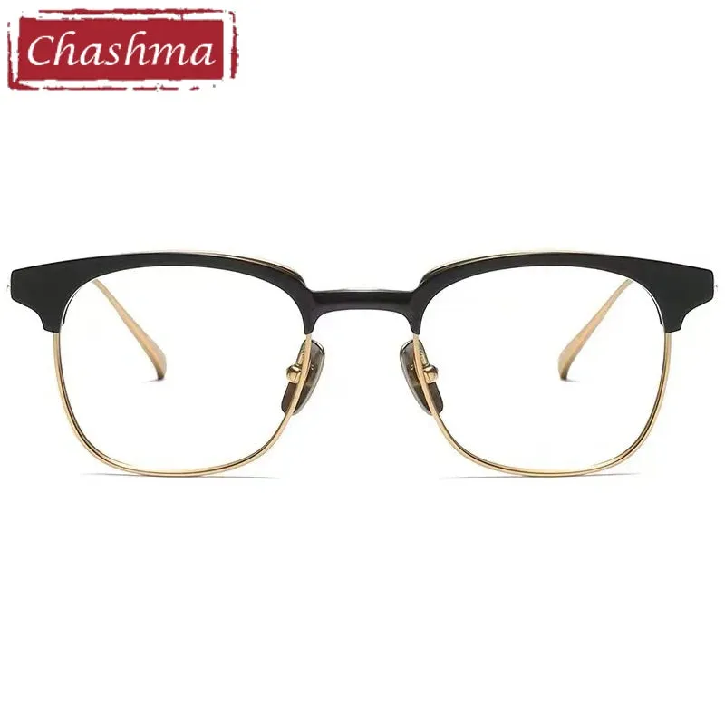 Chashma Unisex Full Rim Square Acetate Titanium Eyeglasses 2147