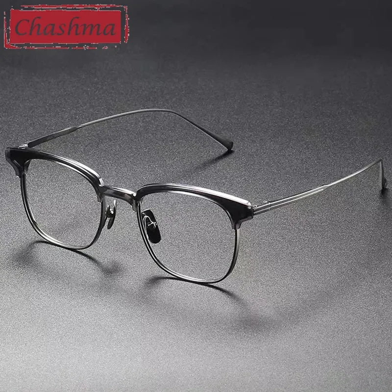 Chashma Unisex Full Rim Square Acetate Titanium Eyeglasses 2147