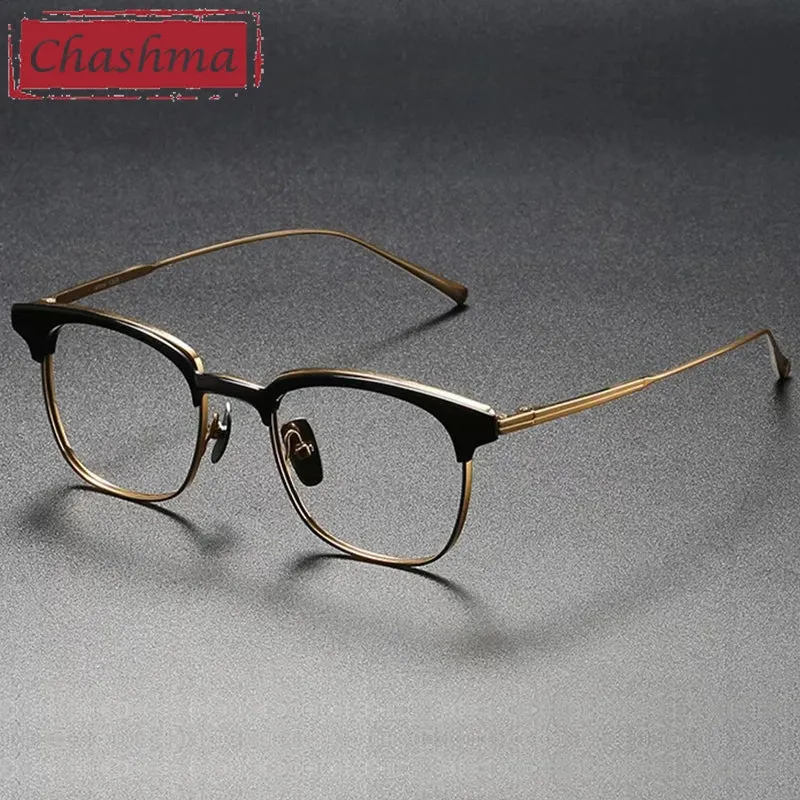 Chashma Unisex Full Rim Square Acetate Titanium Eyeglasses 2147