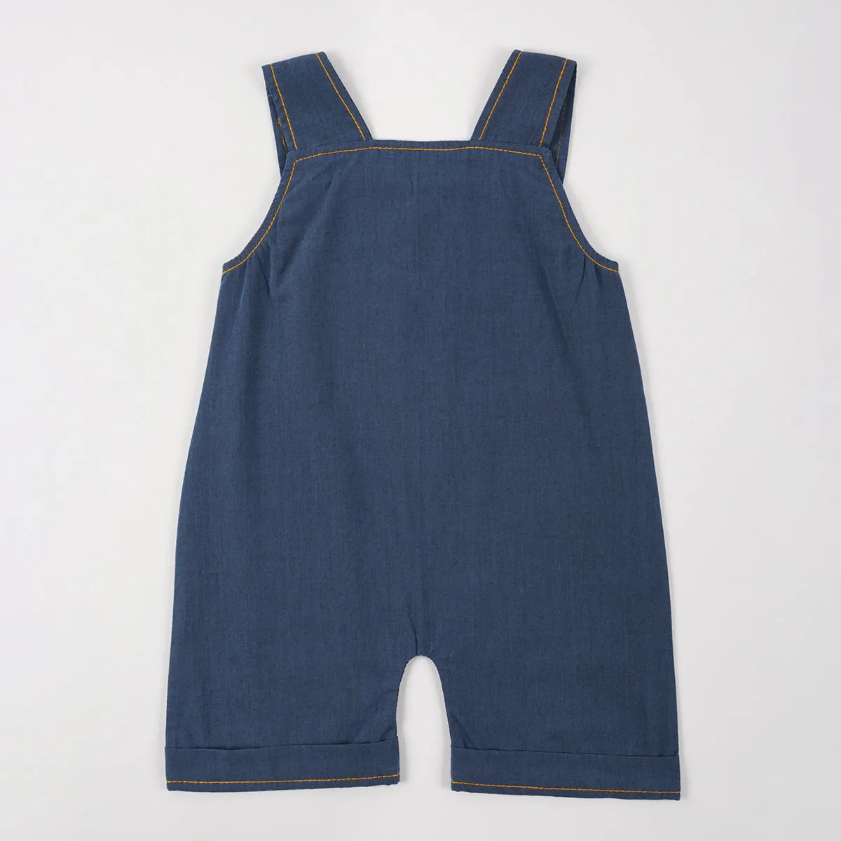 Cotton Chambray Dungaree With Hat | Blue