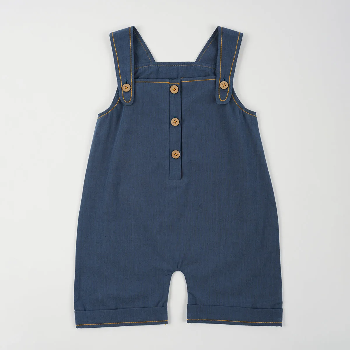 Cotton Chambray Dungaree With Hat | Blue