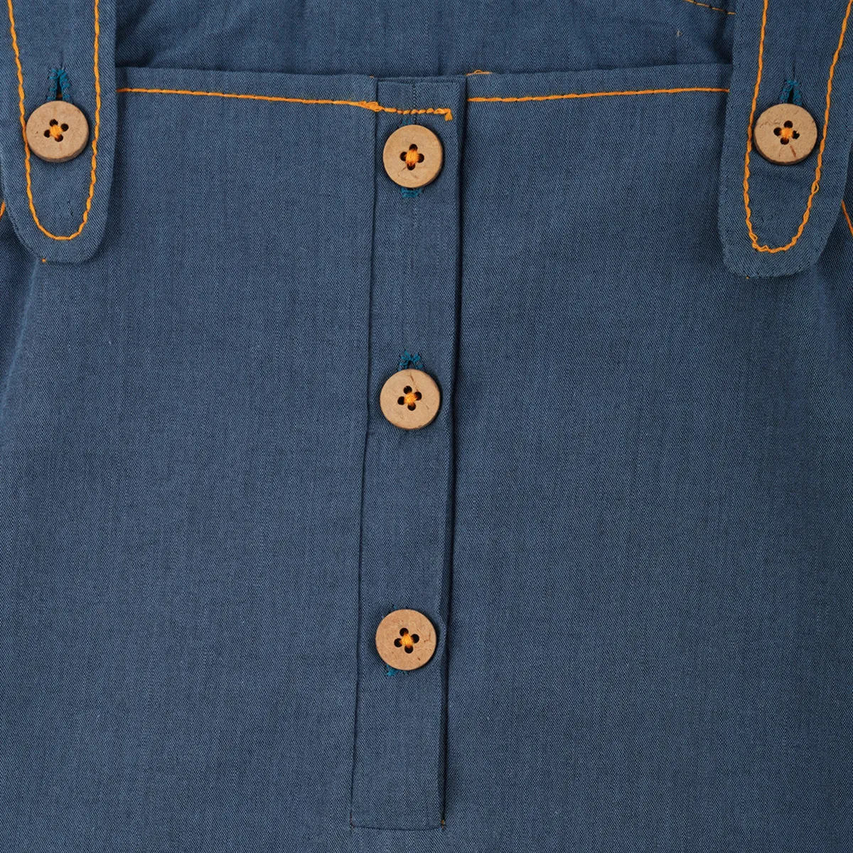 Cotton Chambray Dungaree With Hat | Blue