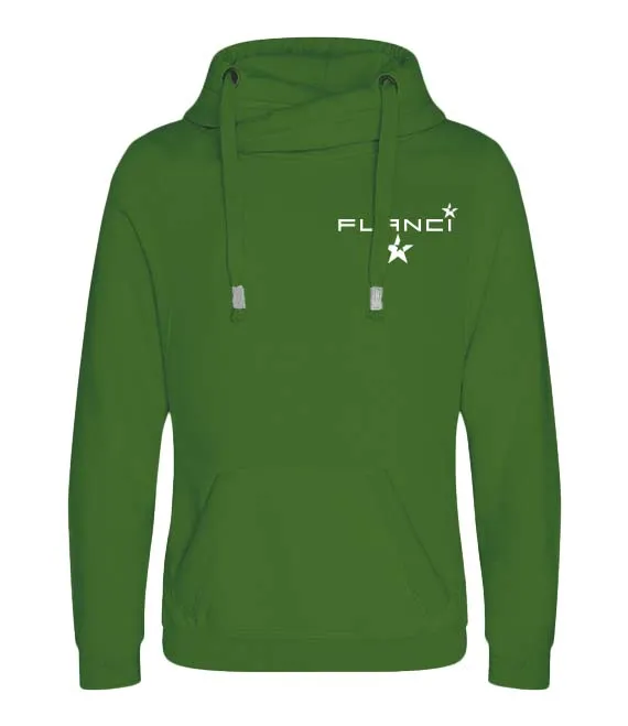 Cross Neck Hoodie | Green