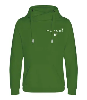 Cross Neck Hoodie | Green