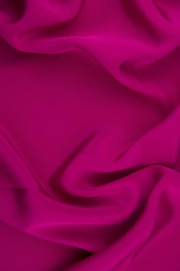 Dark Fuchsia Silk 4-Ply Crepe Fabric