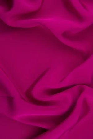 Dark Fuchsia Silk 4-Ply Crepe Fabric