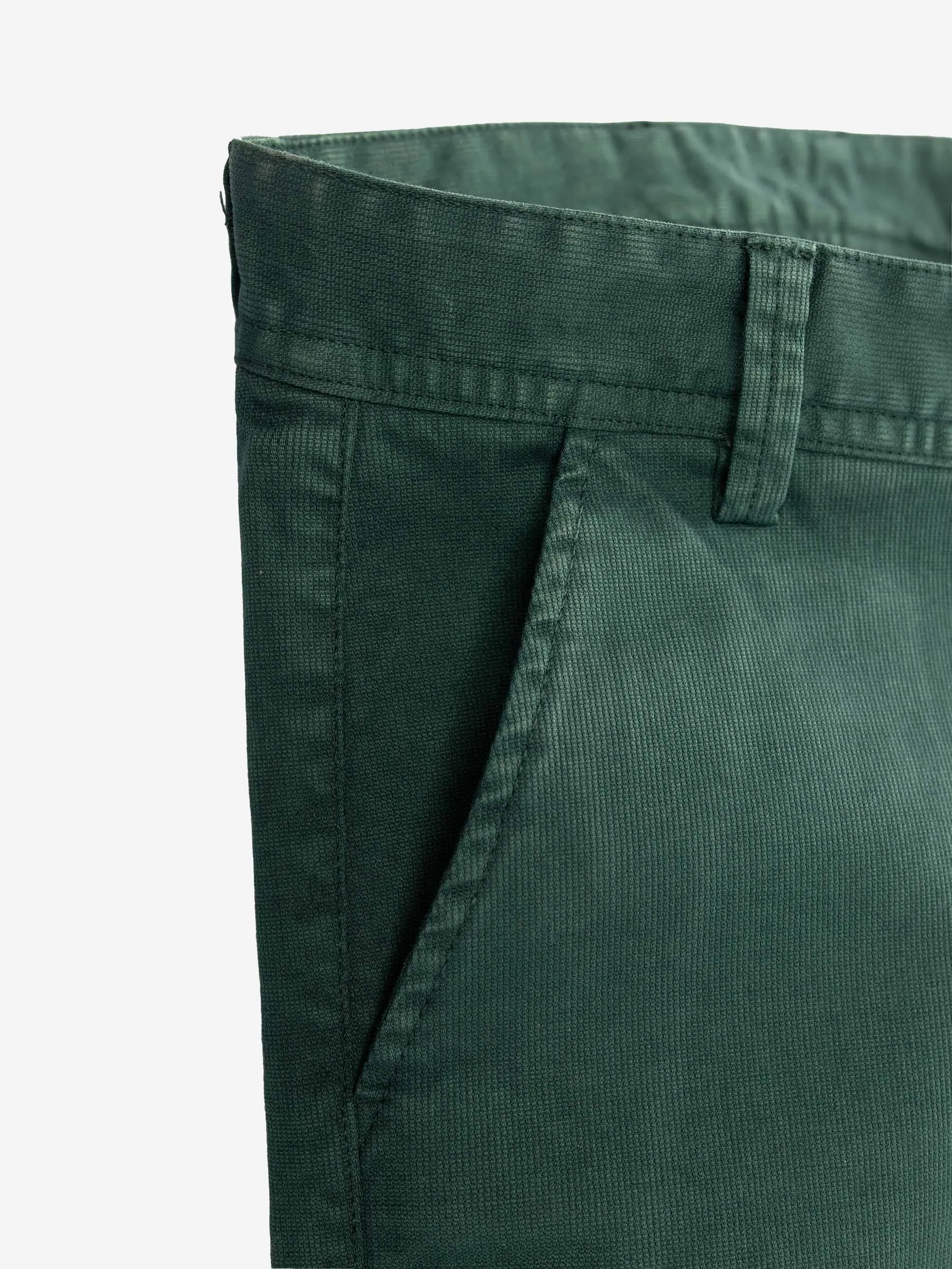 Dark Green Structured Trouser