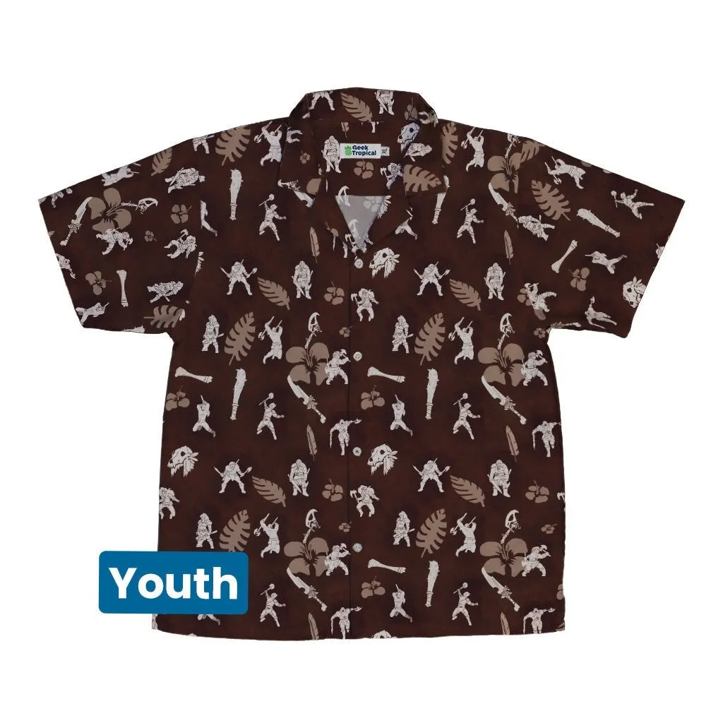 Dnd Barbarian Class Hawaiian Youth Hawaiian Shirt