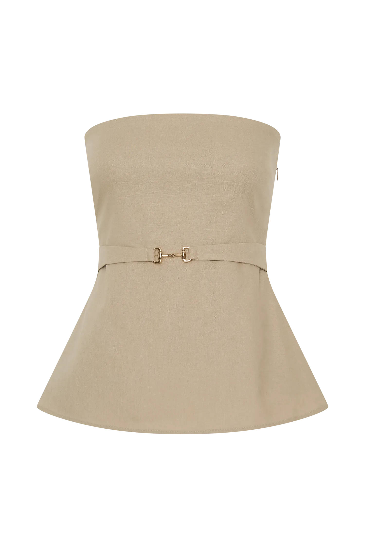 Dora Strapless Linen Top - Natural