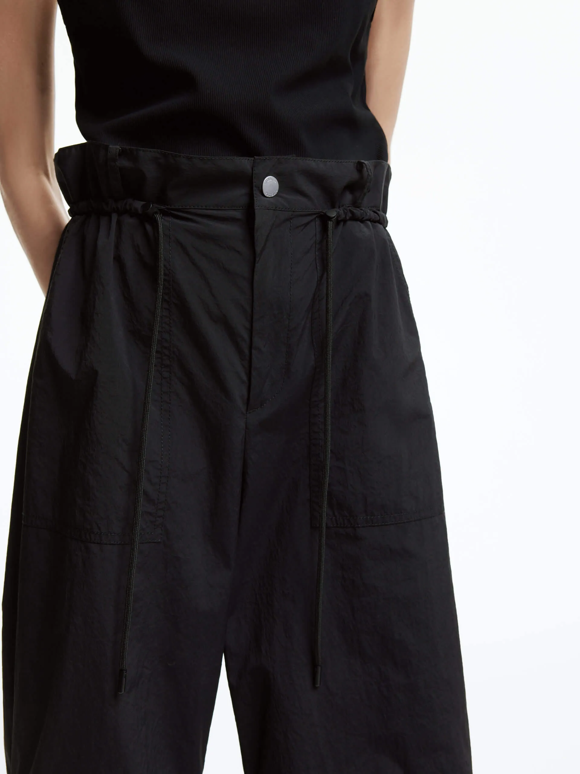 Drawstring Waist Cargo Trousers