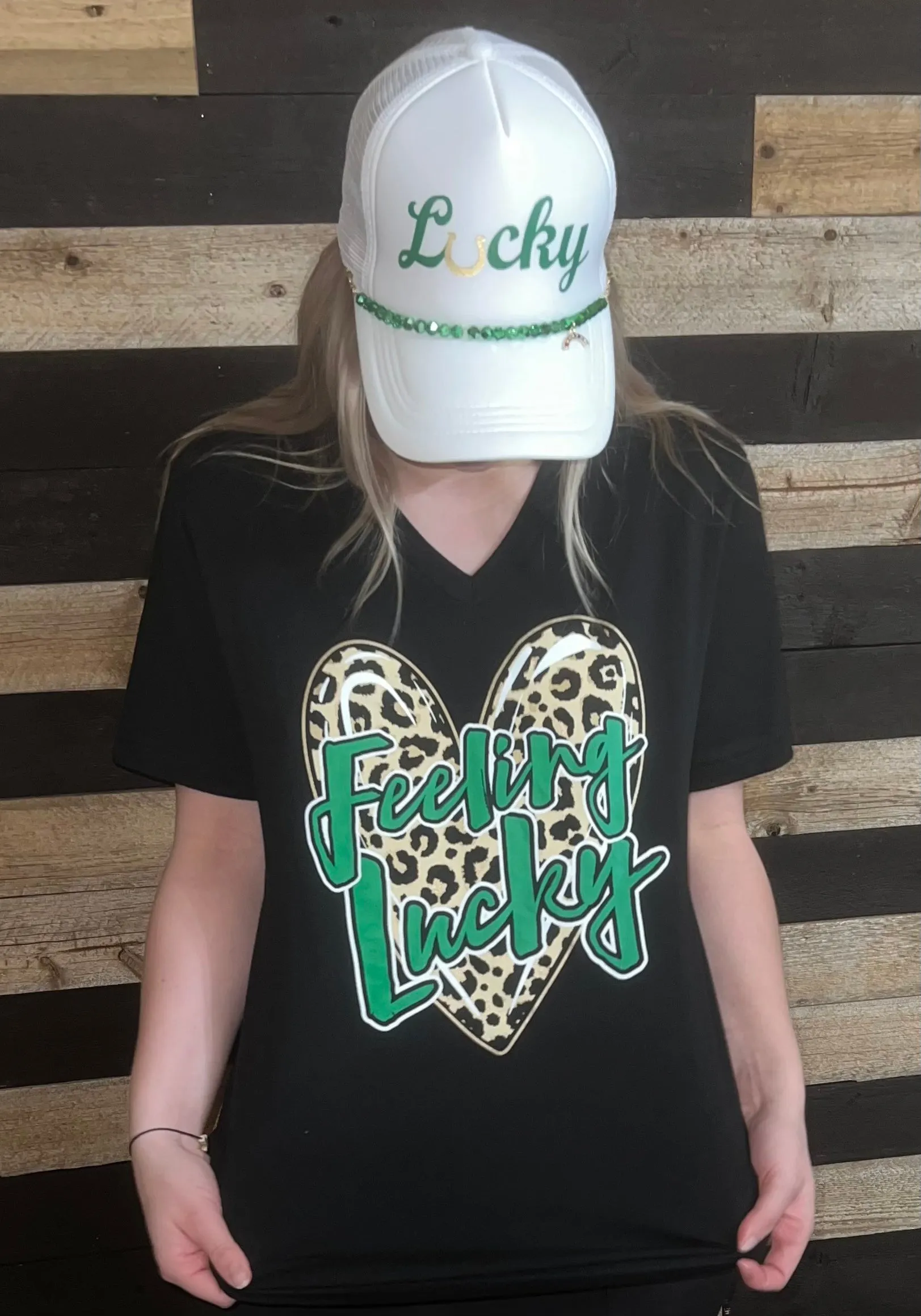 Feeling Lucky on Leopard Heart T-Shirt