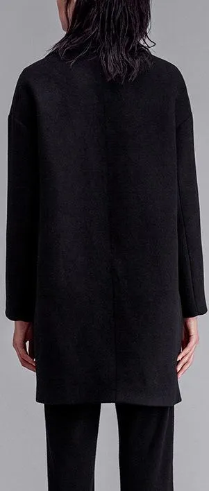 Fish-Embroidered Wool-Blend Coat