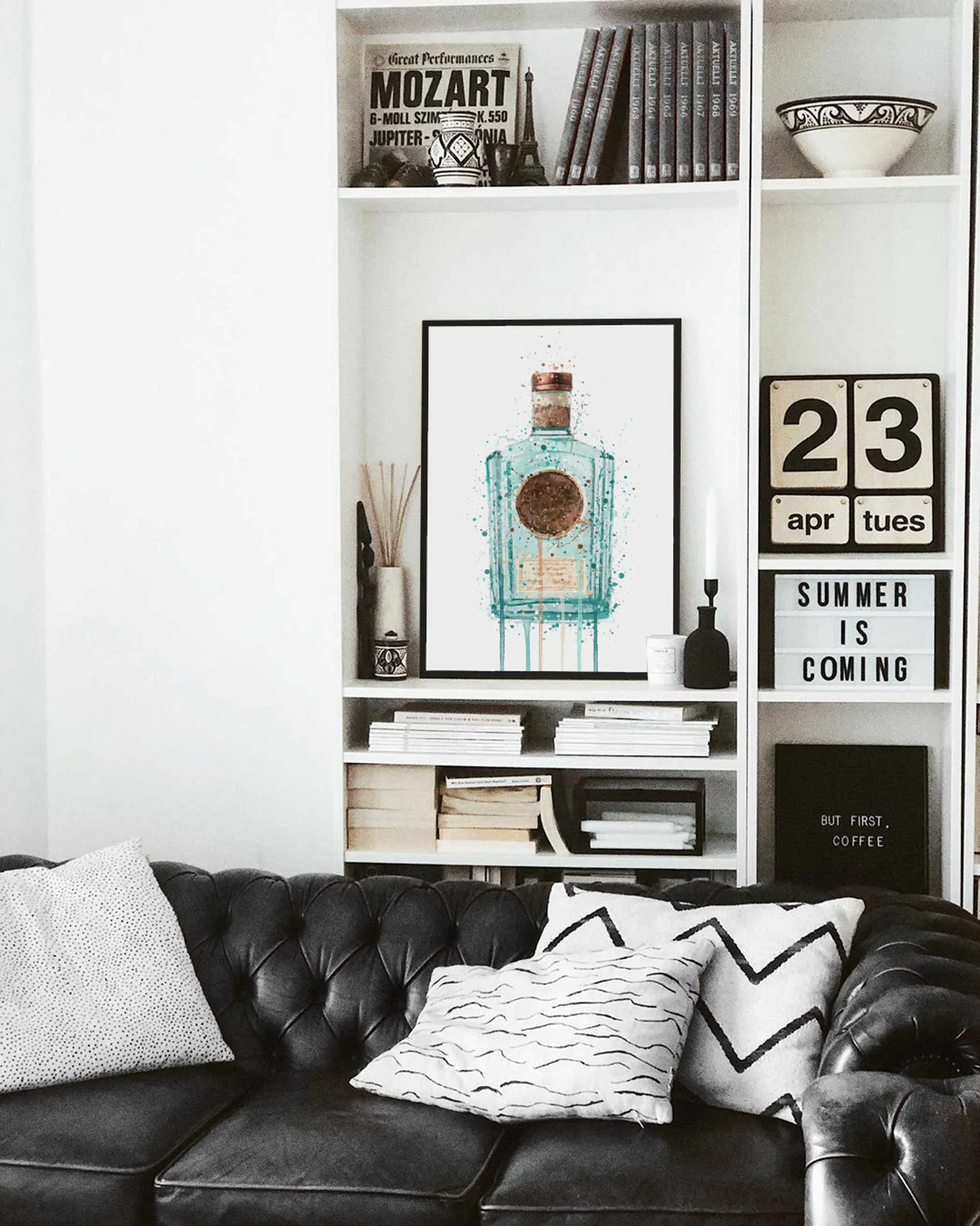 Gin Bottle Wall Art Print 'Art Deco'