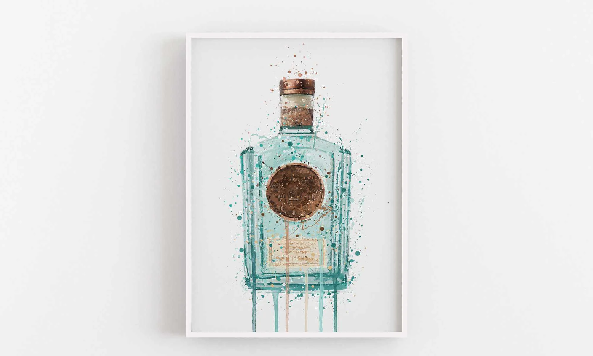 Gin Bottle Wall Art Print 'Art Deco'