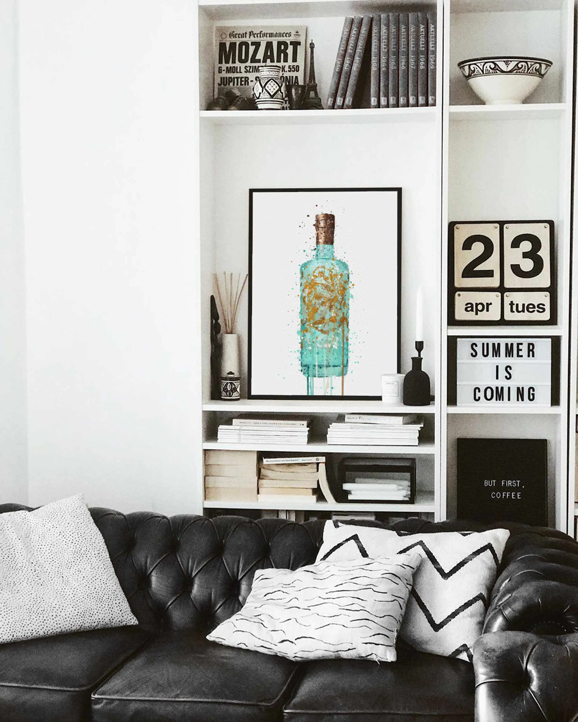 Gin Bottle Wall Art Print 'Sea Spray'