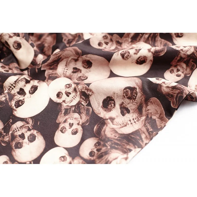 Halloween Skull Leggings - Coffee