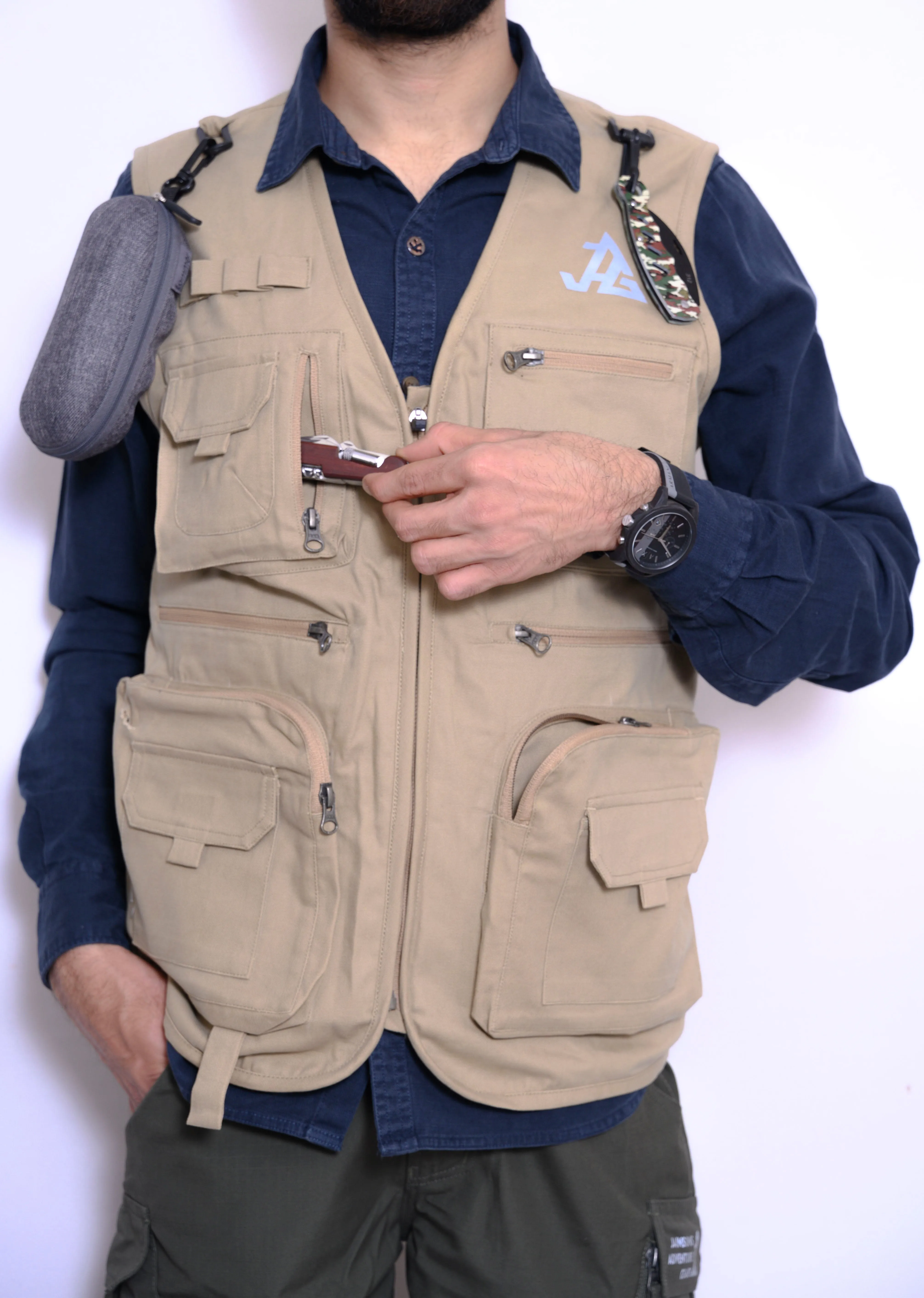 JAG Kaziranga Series Multi-Pocket Jacket | Safari Jacket | 9 Pockets | Unisex | Travellers Jacket