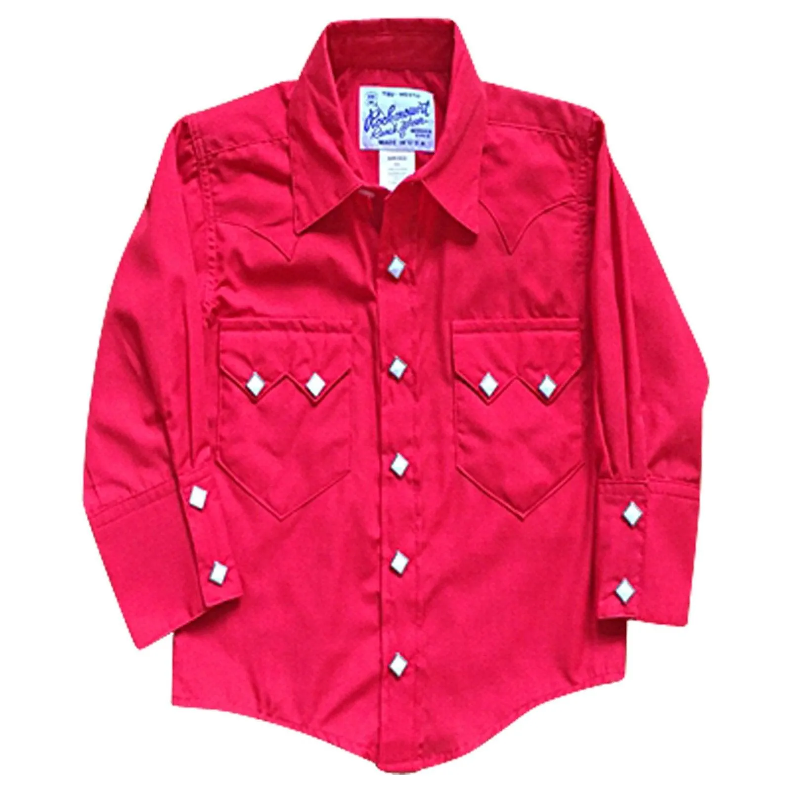 Kid's Youth Vintage Solid Red Western Shirt