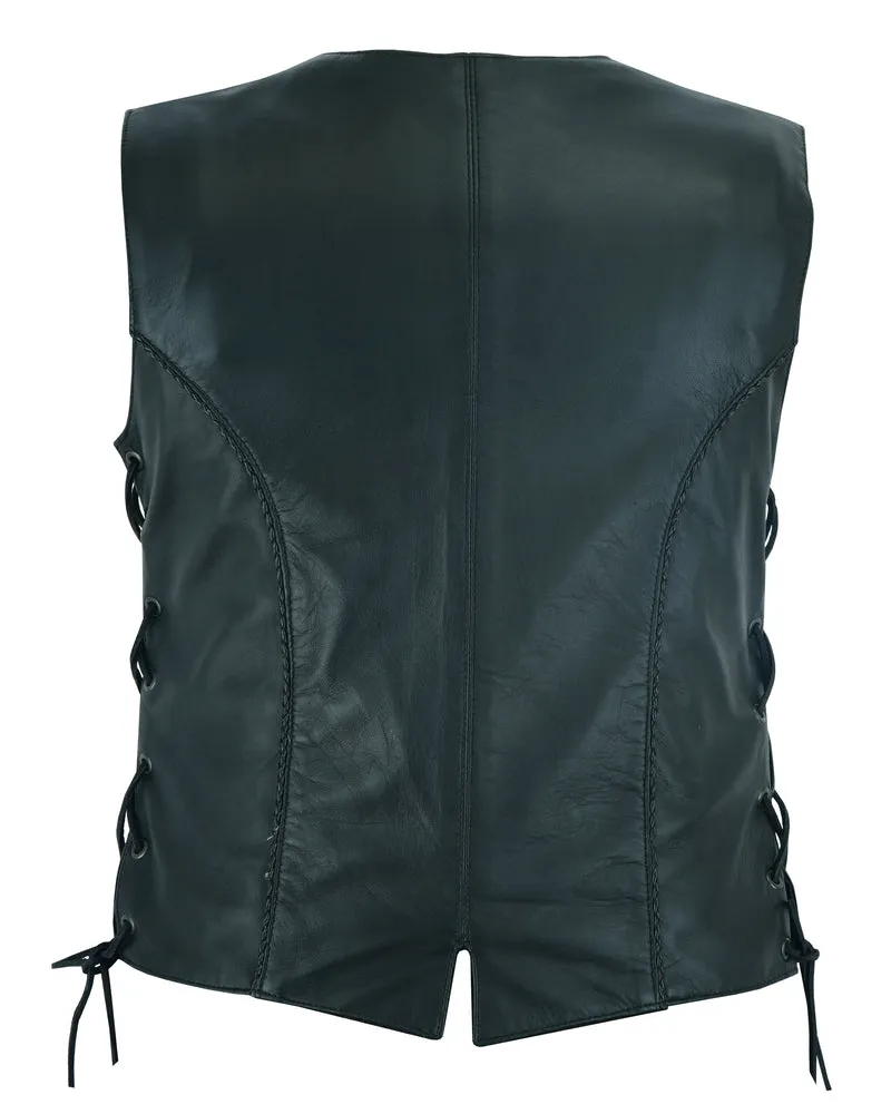 Leather Women's Ultra-Thin Braided Vest