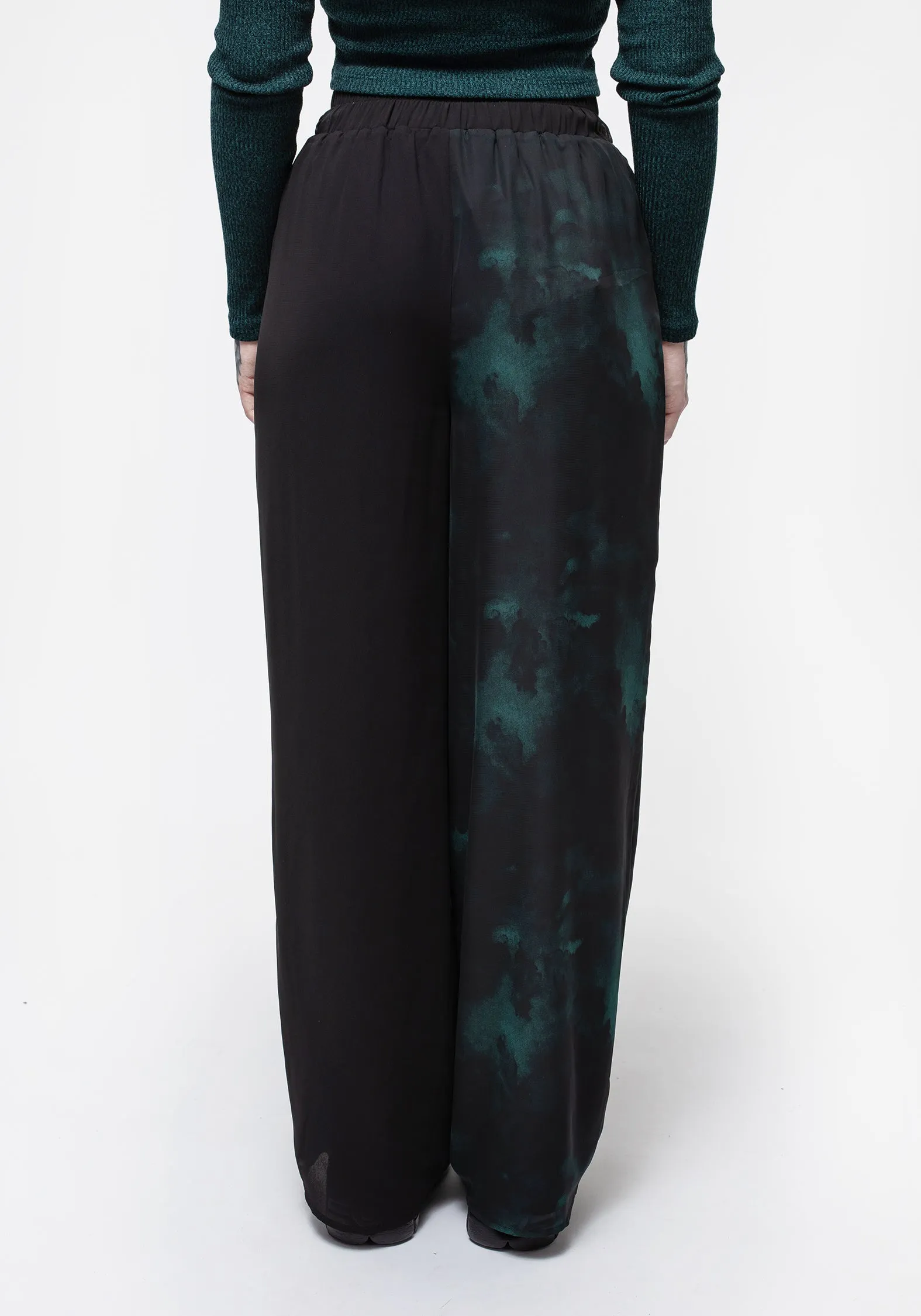 Lichen Spliced Chiffon Palazzo Trousers